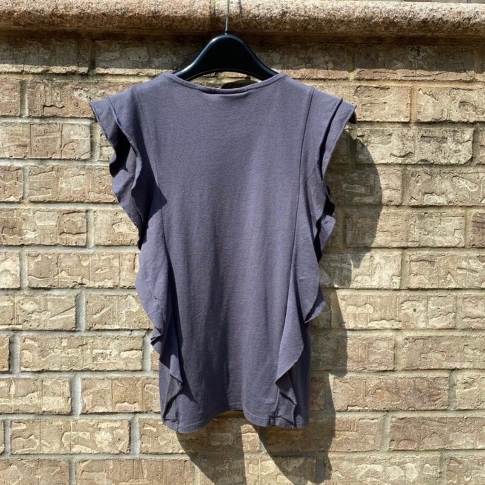 Gray Ruffle Cap Sleeve H&M Top - Picture 3 of 3